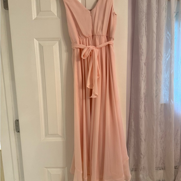 David's Bridal Pink High Low Kids Dress - Picture 4 of 9